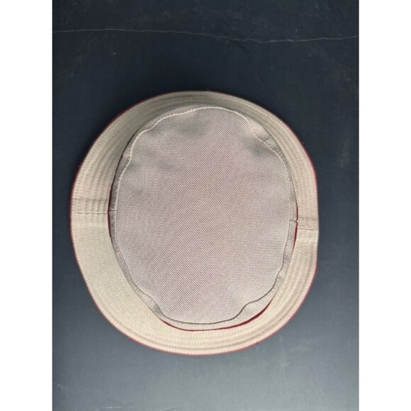 Chapeaux Motsch for Hermés Beige Burgundy Canvas Bucket Hat 56 - Picture 2 of 11